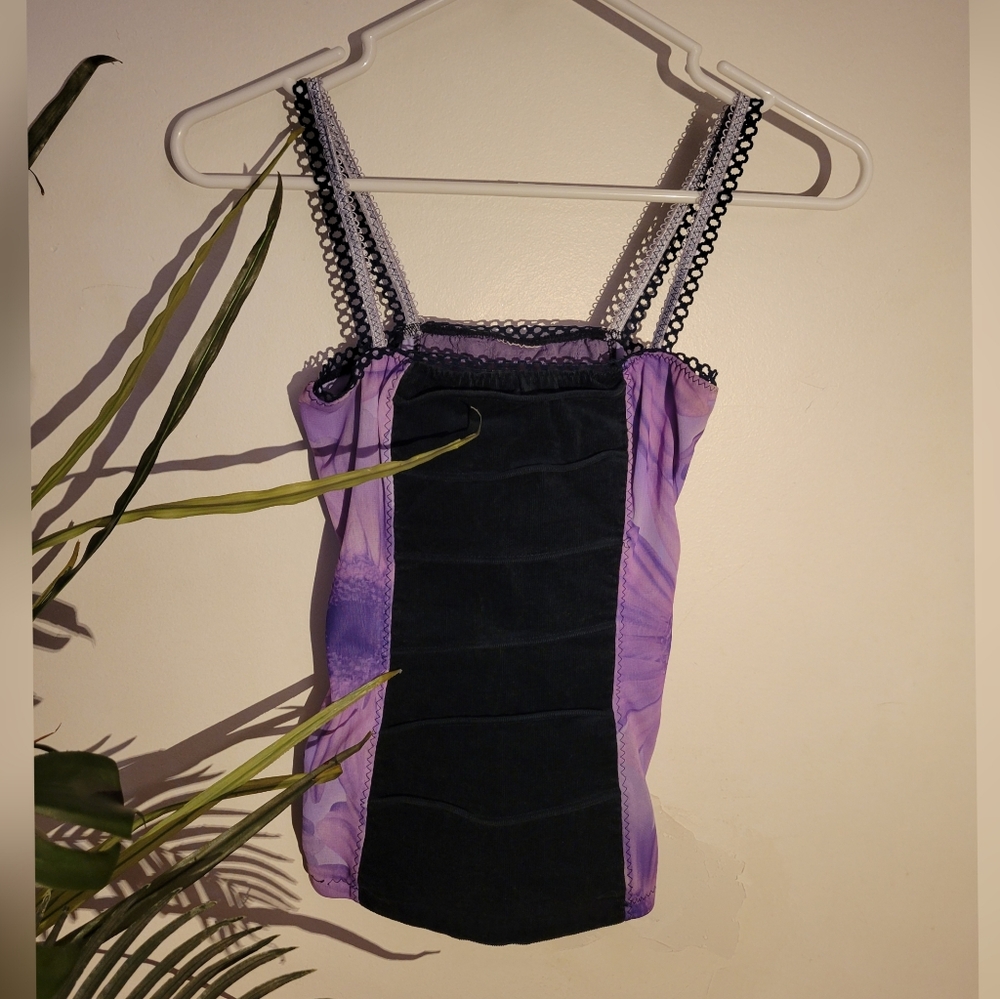 Mauve and blue tank top